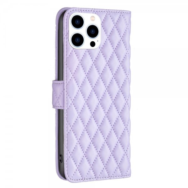 iPhone 14 Pro Cover Rombemønster Lilla