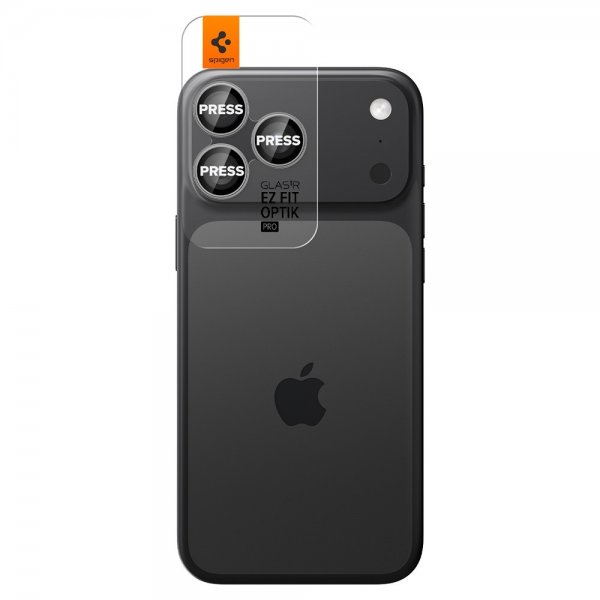 Spigen iPhone 14/15/16/17 Pro & Pro Max Kamerabeskyttelse GLAS.tR EZ Fit Optik Pro 2-pak Grå