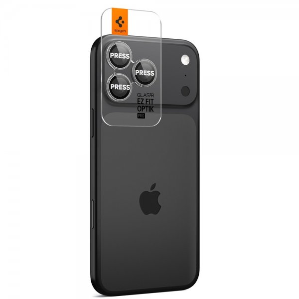 Spigen iPhone 14/15/16/17 Pro & Pro Max Kamerabeskyttelse GLAS.tR EZ Fit Optik Pro 2-pak Grå