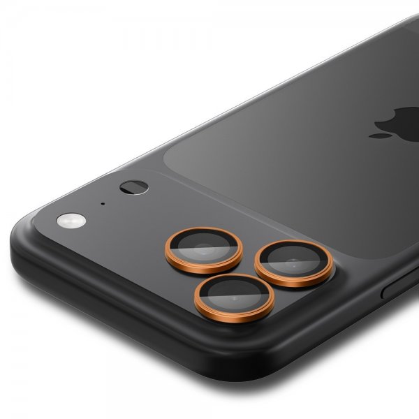 Spigen iPhone 14/15/16/17 Pro & Pro Max Kamerabeskyttelse GLAS.tR EZ Fit Optik Pro 2-pak Orange