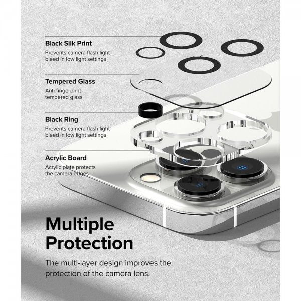 Ringke iPhone 14 Pro/iPhone 14 Pro Max Kamera Beskyttelse Camera Protector Glass 2-pak