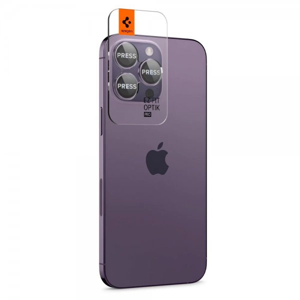 Spigen iPhone 14 Pro/iPhone 14 Pro Max Kamerabeskytter GLAS.tR EZ Fit Optik Pro Deep Purple 2-pak