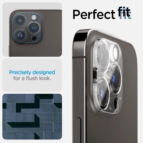 Spigen iPhone 14 Pro/14 Pro Max/15 Pro/15 Pro Max/16 Pro/16 Pro Max Kamerabeskytter Glas.tR Optik 2-pak Crystal Clear