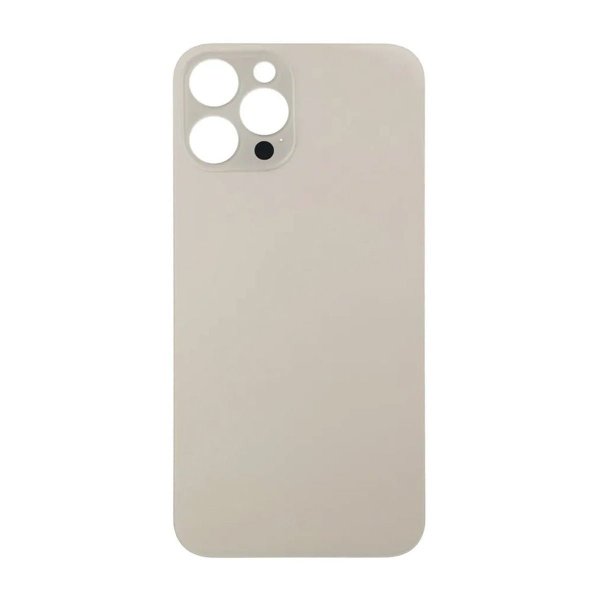 iPhone 14 Pro Max Bagside Glas med Klæbetape - Guld