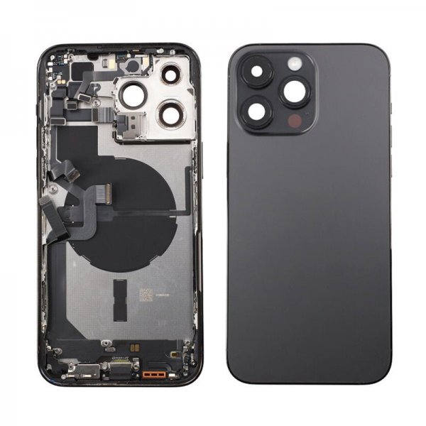 iPhone 14 Pro Max Bagside med Komplet Ramme - Sort