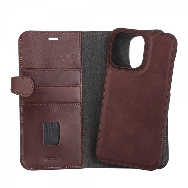 Buffalo iPhone 14 Pro Max Cover 2-i-1 Aftagelig Pung Brun