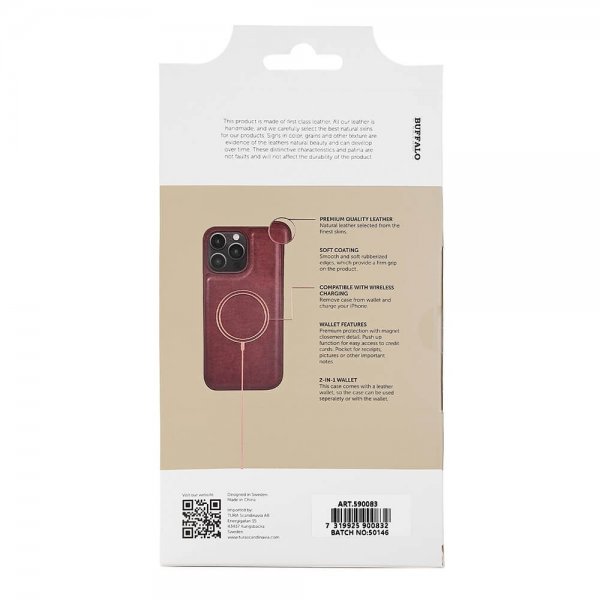 Buffalo iPhone 14 Pro Max Cover 2-i-1 Aftagelig Pung Brun