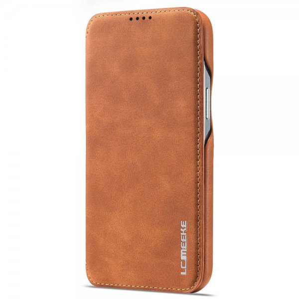 Lc.Imeeke iPhone 14 Pro Max Flip Cover Lysebrun