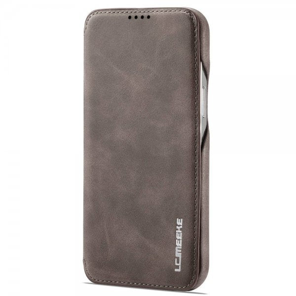Lc.Imeeke iPhone 14 Pro Max Flip Cover Mørkebrun