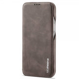 Lc.Imeeke iPhone 14 Pro Max Flip Cover Mørkebrun