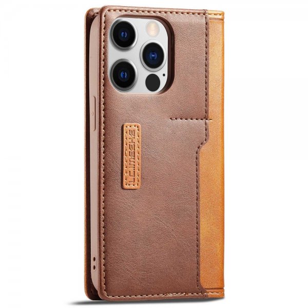 Lc.Imeeke iPhone 14 Pro Max Cover Kortlomme Udvendig Brun