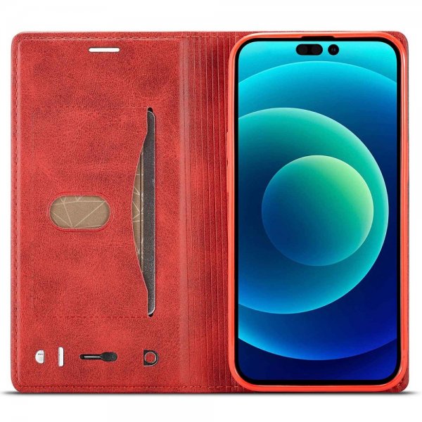 Lc.Imeeke iPhone 14 Pro Max Cover Kortlomme Udvendig Rød