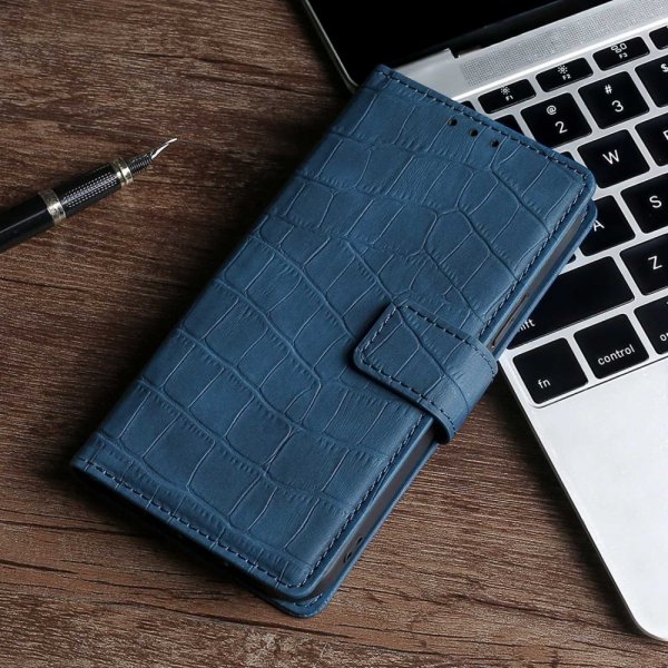 iPhone 14 Pro Max Cover Krokodillemønster Blå
