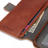 Krusell iPhone 14 Pro Max Etui Leather PhoneWallet Cognac