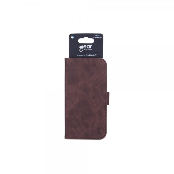 Gear iPhone 14 Pro Max Cover med Kortlomme Brun