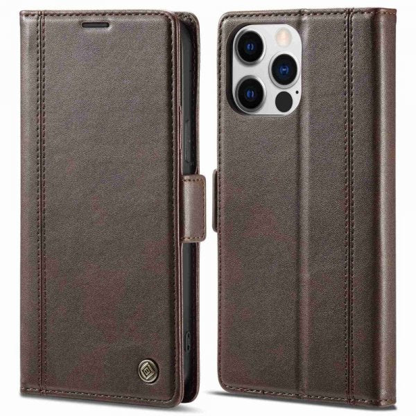 Lc.Imeeke iPhone 14 Pro Max Cover med Kortlomme Brun