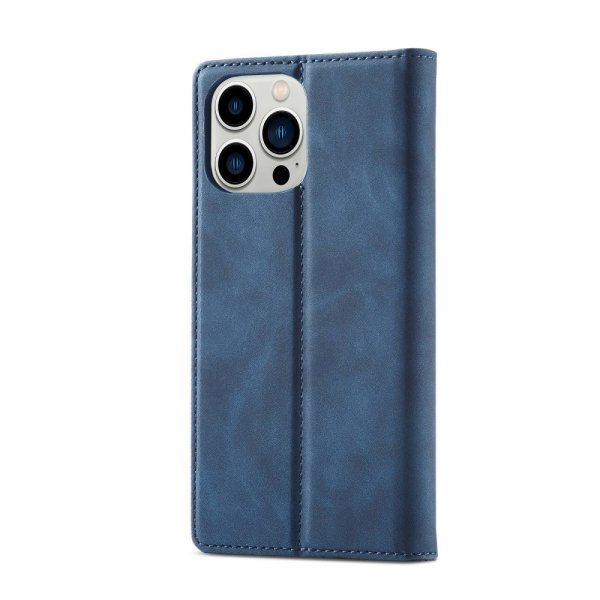 Lc.Imeeke iPhone 14 Pro Max Cover med Kortlomme Flip Blå