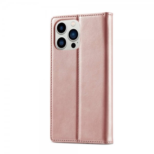 Lc.Imeeke iPhone 14 Pro Max Cover med Kortlomme Flip Rosa