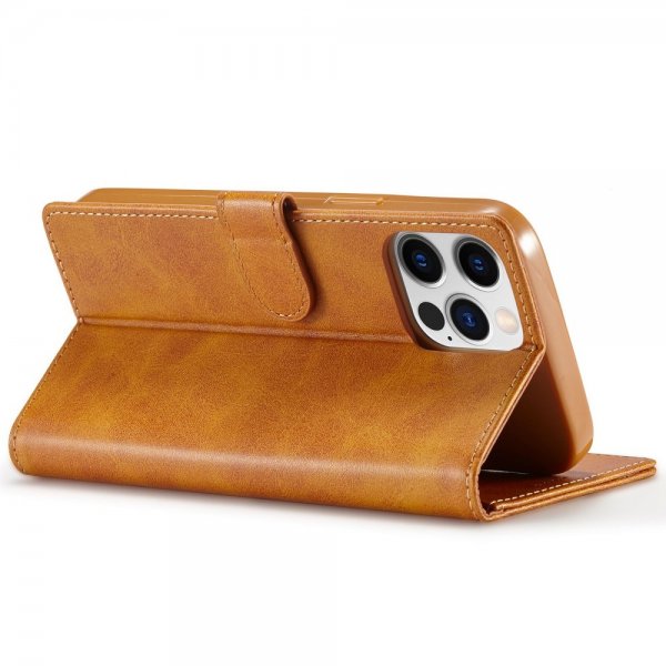 Lc.Imeeke iPhone 14 Pro Max Cover med Kortlomme Standerfunktion Lysebrun