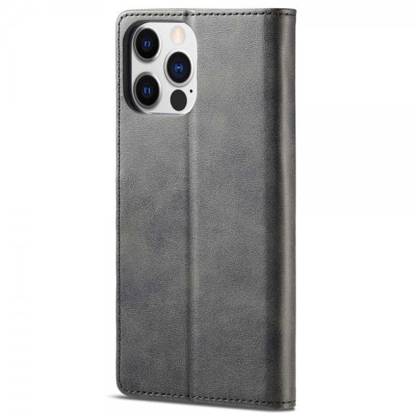 Lc.Imeeke iPhone 14 Pro Max Cover med Kortfag Stativfunktion Sort