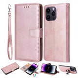 iPhone 14 Pro Max Cover med Aftageligt Skal KT Leather Series-3 Rosaguld