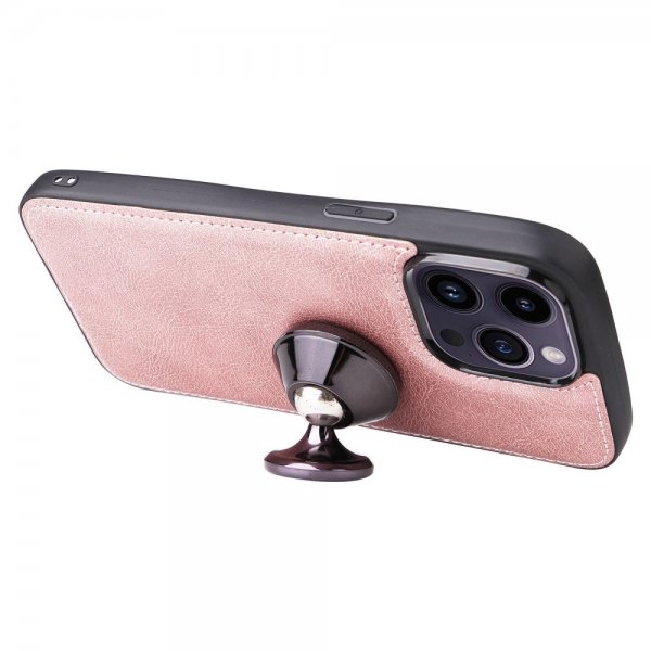 iPhone 14 Pro Max Cover med Aftageligt Skal KT Leather Series-3 Rosaguld
