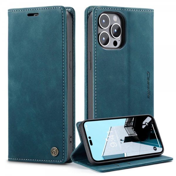 CaseMe iPhone 14 Pro Max Cover Retro Flip Petrol
