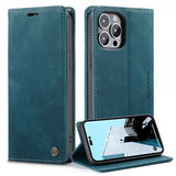 CaseMe iPhone 14 Pro Max Cover Retro Flip Petrol