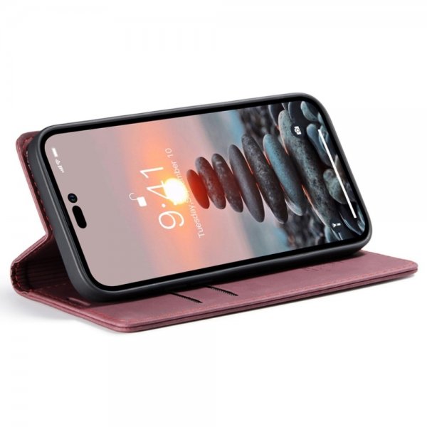 CaseMe iPhone 14 Pro Max Cover Retro Flip Rød