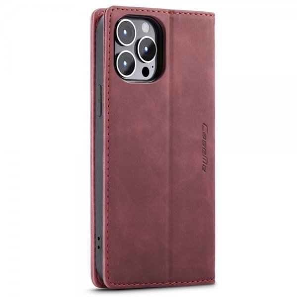 CaseMe iPhone 14 Pro Max Cover Retro Flip Rød