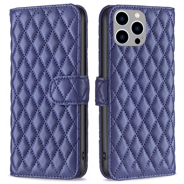 iPhone 14 Pro Max Cover Rombemønster Blå