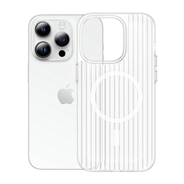 iPhone 14 Pro Max Cover Korrugeret MagSafe Transparent