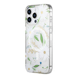 iPhone 14 Pro Max Cover Blomstermønster MagSafe Hvid