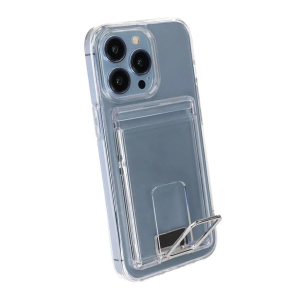 Rvelon iPhone 14 Pro Max Cover med Stander Kreditkortholder Transparent