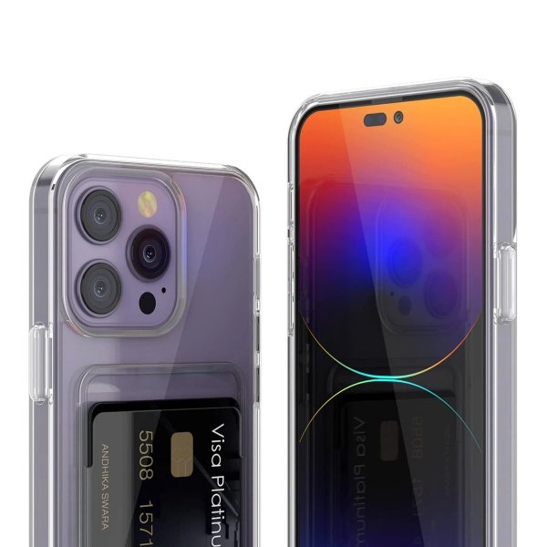 Rvelon iPhone 14 Pro Max Cover Kortholder Gennemsigtig