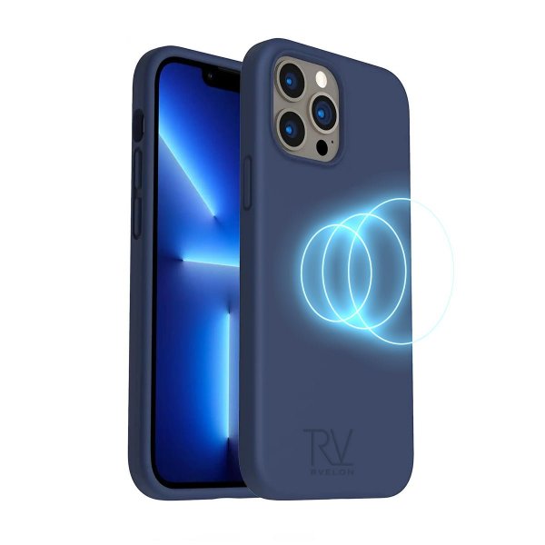 Rvelon iPhone 14 Pro Max Cover Silikone MagSafe Mørkeblå