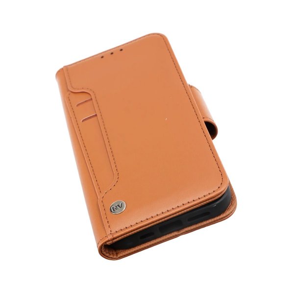 Rvelon iPhone 14 Pro Max Etui Udfoldeligt Kortrum Brun