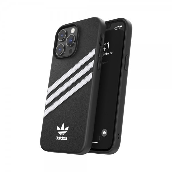 Adidas iPhone 14 Pro Max Cover 3 Stripes Snap Case Sort Hvid