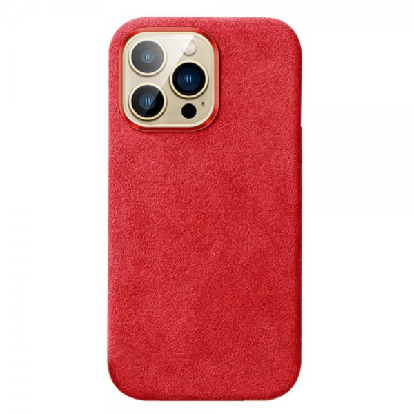 iPhone 14 Pro Max Cover Alcantara MagSafe Rød