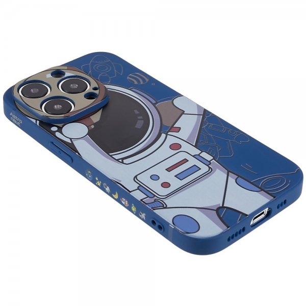 iPhone 14 Pro Max Cover Astronaut Blå Grå