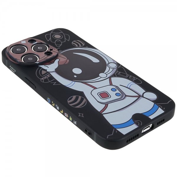 iPhone 14 Pro Max Cover Astronaut Sort Brun