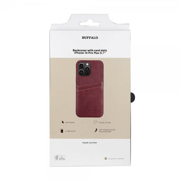 Buffalo iPhone 14 Pro Max Cover Bagside med Kortlommer Brun