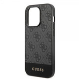 Guess iPhone 14 Pro Max Cover Bottom Stripe Metal Logo Grå