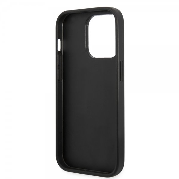 Guess iPhone 14 Pro Max Cover Bottom Stripe Metal Logo Grå