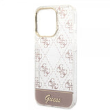 Guess iPhone 14 Pro Max Cover Bottom Stripe Script Logo Rosa