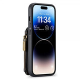 CaseMe iPhone 14 Pro Max Cover C20 Kortlomme Lynlås Sort