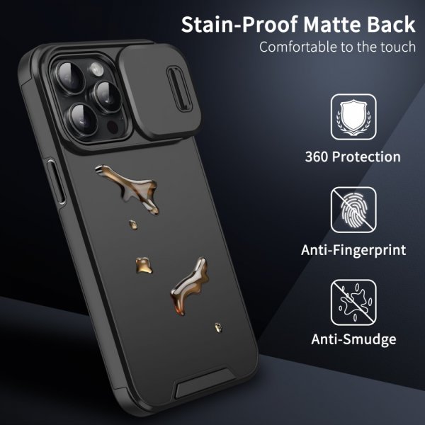 iPhone 14 Pro Max Cover med Kameraskyder Sort