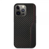 AMG iPhone 14 Pro Max Cover Carbon Effect Præget Logo Sort