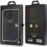 Audi iPhone 14 Pro Max Cover Carbon Fiber Sort