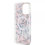 Guess iPhone 14 Pro Max Cover Flower MagSafe Lyserød